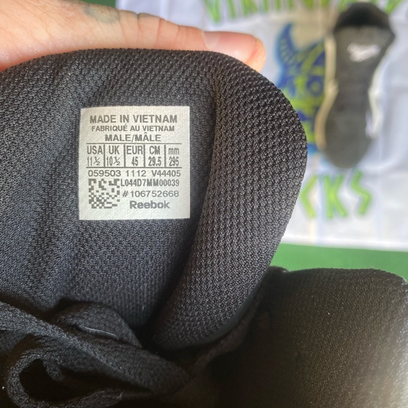 Reebok Kamikaze II (Shawn Kemp) Black and White Sneakers Size 11.5 - Picture 4 of 10